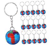 CALLARON 16 Pièces Porte Clés Terre Miniature Pendentifs Globe Colorés pour Sac à Dos de Fête et Accessoires Éducatifs