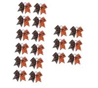CALLARON 18 pcs Halloween Hair Bows For Elastic Ponytail Holders With Orange Spider Web Design Comfortable Hair Accessories For Festival And Daily Dress Up