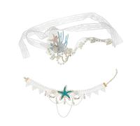 CALLARON 1Ensemble Bandeau De Forme De Délicat Collier Design Étoile De Mer Set Pour Décoration De Fête De Plage Et Accessoires à Thème