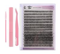 CALLARON 1ensembles Kit de Faux Cils Individuels Extensions de Cils Touffes Soi-même Pince à Épiler Incurvée Peigne et Brosse Inclus