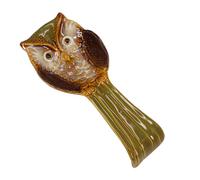 CALLARON 1pc Repose-cuillère en Céramique Motif Hibou Unique Support à Cuillère Décoratif Anti-roulement pour Table à Dîner Maison Élégante Style Aléatoire