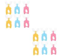 CALLARON 2 ensembles Brosse À Dents En U Pour Enfants Brosses À Dents Pour Bébés Nettoyage Des Dents Des Tout-Petits Dessin Animé Bouche Douce Petite Brosse À Dents 6 pièces * 2