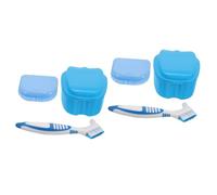 CALLARON 2 Ensembles Coffret Prothese Accessoire De Dentier Titulaire De La Prothèse Pour Cas De Dentier Affaire De Ménage Plastique