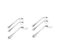 CALLARON 2 ensembles Cuillère et Fourchette Courbées pour Gaucher Inoxydable Ustensiles Nutrition pour Personnes Âgées Résistants et Confortables pour Auto Alimentation