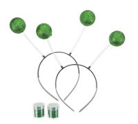 CALLARON 2 Ensembles Set de Accessoires de Costume Vert pour et Adultes Tête à Paillettes Extraterrestre Maquillage et Décorations pour Fêtes et Halloween