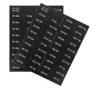 CALLARON 2 Feuilles Autocollants de Poids en PVC Adhésif Noir pour Kettlebells et Racks à Poids, Utilisation Polyvalente Haute Adhérence pour Musculation en Salle de Sport