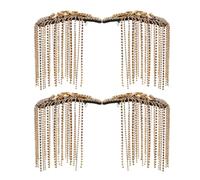 CALLARON 2 Paires D’Épaulettes à Franges Dorées Broches Accessoires Perlés pour Costumes et Vestes Épaulettes Femme et Homme Bijoux D’Épaule Élégants pour Tenues de Scène et Occasions