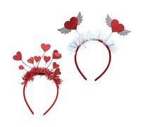 CALLARON 2 Pièces Bandeau Saint Valentin Accessoires de Cheveux Thème Cœur avec Décorations Uniques pour Fête et Mariage