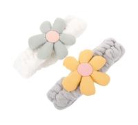 CALLARON 2 Pièces Bandeau satin Bonjour couler tissu Se soucier soin du visage fleur bouclé spa beauté peau femme bandes lavage Peluche
