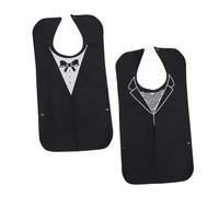 CALLARON 2 Pièces Bavoir Dossiers Bibs Âgés Bibs Pour Les Personnes Âgées Housse De Protection Pour Vêtements Housse De Vêtements Réutilisable Manger Des Vêtements Protecteur Polyester Noir