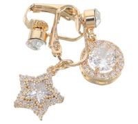 CALLARON 2 Pièces Belly Rings Non Piercing Belly Jewelry With Zirconia Star Dangle Lightweight Comfortable For Women Party Festival