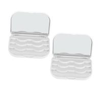 CALLARON 2 Pièces boite de rangement faux cils kit de cils fouetter étui de rangement pour cils conteneur de stockage de faux cils organisateur de cils artificiels porte-cils pp blanche