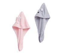 CALLARON 2 Pièces bonnet cheveux secs chapeau oreilles de lapin tête de lapin chapeau de séchage des cheveux bonnet de serviette absorbant bonnet sèche-cheveux molleton