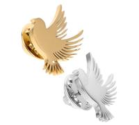 CALLARON 2 Pièces Broche Col de Costume Acier Inoxydable Épingle Animal Symbole de Paix Badge Élégant pour Homme Accessoire Formel pour Mariage Costume et Manteau