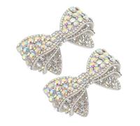 CALLARON 2 pièces Butterfly Bowknot Shoe Charms With Rhinestones Lightweight Detachable Accessories For Sneakers High Heels Bags DIY Decoration For Daily Wear And Weddings
