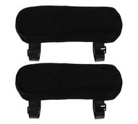 CALLARON 2 Pièces Housses D'accoudoirs, Coussinets Noirs | Velours Cristal et Mousse, Design Antidérapant à Sangles, pour Fauteuil Roulant, Bureau et Sessions Gaming