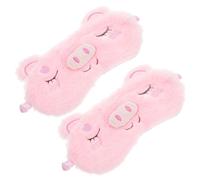 CALLARON 2 Pièces Masque de sommeil pour dormir Bonjour duveteux oeil endormi nuit masque yeux Masque des yeux de sommeil mignon masque pour enfants Masque des yeux du sommeil coton rose