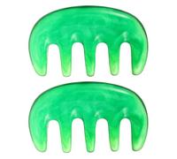 CALLARON 2 Pièces Peigne de Massage pour Chevelu Vert Foncé Outil de Stimulation à Cinq Dents Peigne Anti-statique Portable pour Relaxation et Soin des Cheveux
