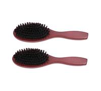 CALLARON 2 Pièces peigne pour hommes poil brosse à cheveux masseurs du cuir chevelu sanglier accessoires de cheveux brosse de massage Bambou