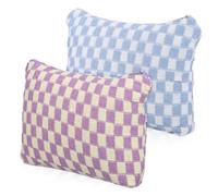 CALLARON 2 Pièces pochette produit féminin petite pochette pour trousse de soins de la peau trousse de maquillage à carreaux organisateur de maquillage fil