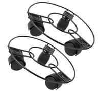 CALLARON 2 Pièces Support de Jardinière à roulettes, Pot de Fleurs à roulettes Rond en Métal Noir, pour Pot de Plante et Flowerpot, Intérieur et Extérieur, Facile à Déplacer Nettoyer,