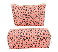 CALLARON 2 Pièces Trousse De Maquillage Imprimée Léopard Trousse De Rangement Léopard Voyage avec Fermeture Éclair