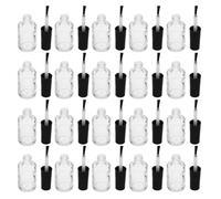 CALLARON 20 Pièces Flacons Vernis à Ongles Verre Transparent avec Bouchon Pinceau Refillable Petits Flacons Manucure Portables pour Salon et DIY Nail Art
