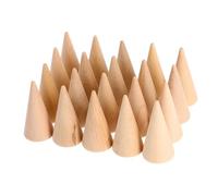 CALLARON 20 Pièces Support Bague Bois Naturel Lot De Présentoir Cône Stable Pour Bijoux Anneaux Socle Plat Adhérent Pour Comptoir Exposant Anneau Simple Et Élégant Pour Artisanat Et Vitrine