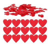 CALLARON 200 Écussons en Feutrine de Cœur Rouge 2,5 Cm 1 Mm, Appliques Brodées pour Couture et Loisirs Créatifs, Accessoires pour Pinces à Cheveux Résistantes à L'usure, Kit Tissu Cœur DIY