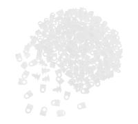 CALLARON 200 Pièces de Poulies en Plastique Blanc pour Rail de Rideau, Crochets Compatibles Larges, Installation Facile, Accessoires pour Rideaux de Maison et Chambres