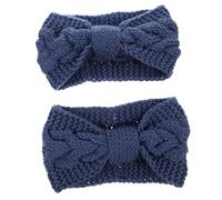 CALLARON 2pièces Bandeau Tricoté Femme Avec Boutons Serre-tête Élastique Chaud Et Léger Protège-oreilles Confortable Pour Sport Yoga Et Course Lot De Bleu Denim