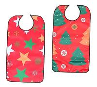 CALLARON 2pièces Bavoirs Pour Adultes Seniors Polyester Bibs Réutilisables Anti-taches Pour Repas Design Flexible Adapté Aux Personnes Âgées Et Rééducation Motif Noël