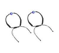 CALLARON 2pièces Bracelet Tressé Malin Pour Couples Avec Œil Malin Ajustable Et Élégant Accessoire Unique Pour Les Styles