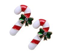 CALLARON 2pièces Broche de Noël Alliage avec Canne Broche Élégante et Faite Main Ornement de Vêtements Blanc Rouge Vert