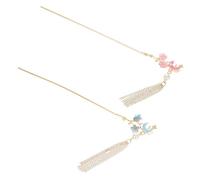 CALLARON 2pièces Épingles à Cheveux Élégantes Lune Et Avec Pompons Accessoires Vintage Chinois à Cheveux Épingles à Anciennes