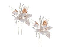 CALLARON 2pièces Épingles à Cheveux Fleuries avec Strass Décoratives pour Coiffure de Mariée Accessoires pour Demoiselles Honneur Épingle à Cheveux de Mariage