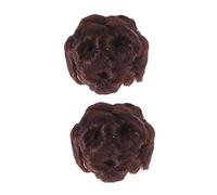 CALLARON 2pièces Extension de Queue de Cheval Rouge Chignon avec Pinces Postiche pour Femme Accessoire Coiffure Facile à Utiliser