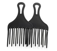 CALLARON 2pièces Lot De Peignes à Cheveux Plastique Dent Large Pour Homme Noir Peigne De Coiffure
