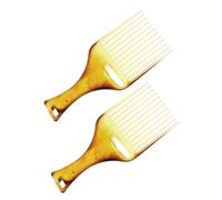 CALLARON 2pièces Peigne Afro à Dents Larges Style Pour Cheveux Bouclés Et Crépus Peigne De Coiffure Portable Léger Et Démêlant Plastique