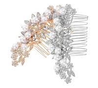 CALLARON 2pièces Peignes de Mariage Lot de Décoratifs avec Perles Accessoires pour Coiffes de Demoiselles Honneur et Petites Filles pour Mariées Fêtes et Banquets