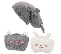 CALLARON 2pièces Serviette De Tête Bonnet Absorbant Rapide Et Pratique Pour Cheveux Filles