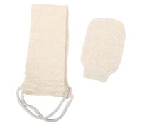 CALLARON 2pièces Set Exfoliant Gommage Avec Et Lanière Pour Élimination Peaux Mortes Accessoires De Bain Confortables Beige