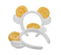CALLARON 2pièces -tête Oreilles De Mouton Corne Coiffe De Fête Adorable Accessoire Cheveux Pour Cosplay Lot De Bandeaux Style Dessin Animé