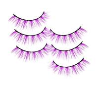 CALLARON 3 Paires Faux cils fouetter cils en grappes moelleuses volumineux Couleurs des vaporeux collé planter des Extensions de trousse d'extension de ensemble de