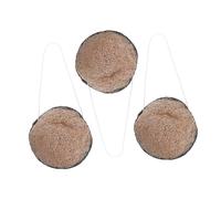 CALLARON 3 Pièces Éponge Exfoliante Visage Nettoyage Profond Graine de Noix Éponge Réutilisable pour Démaquillage et Gommage Convient à Tous Types de Peau