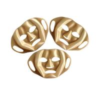 CALLARON 3 pièces Masque Silicone Réutilisable Couvre Visage Confortable avec Crochet Oreille Maintien Chute pour Soins Beauté Couleur Dorée