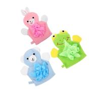 CALLARON 3 Pièces Moufle de Douche Exfoliante pour Corps Gommage Corporel Moufle Exfoliante pour Dos Accessoires de Bain de Toilette