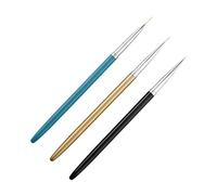CALLARON 3 Pièces Pinceaux Nail Art de Brosses à Ongles Ultra Fines pour Détails Motifs et Fleurs Outils de Manucure Bleu Or Noir