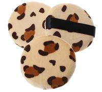 CALLARON 3 Pièces Puffle En Poudre Lâche Imprimé Léopard Guépard Bouffée De Maquillage Éponges De Maquillage Pour Le Mélange Mesdames Leopard Tissu De Flocage Couleur Aléatoire