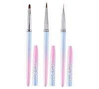 CALLARON 3 Pièces Stylo à ongles dessin manucure clou pinceaux en gel pour les ongles pinceaux pour les ongles outil de peinture d'ongle brosses à ongles alliage